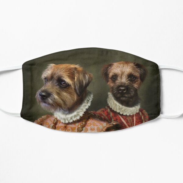 Border Terrier Dog Portrait - Holly and Ivy Flat Mask