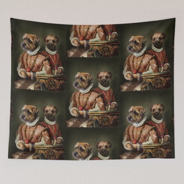 Item preview, Border Terrier Dog Portrait - Holly and Ivy designed and sold by carpo17.