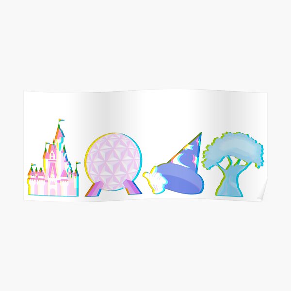 Glitched Four Park Icons Poster