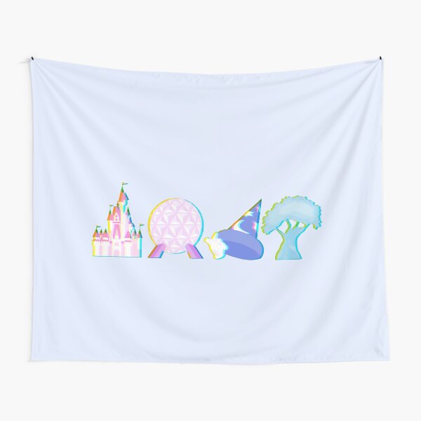 Glitched Four Park Icons Tapestry