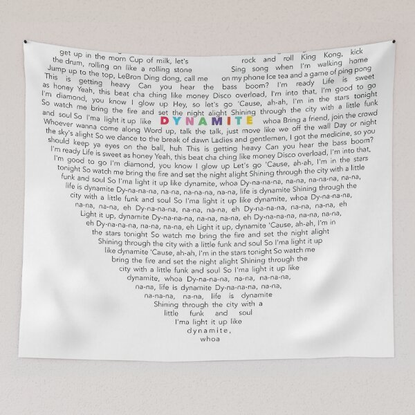 Item preview, DYNAMITE - BTS Song Lyrics designed and sold by vanessarenfrow.