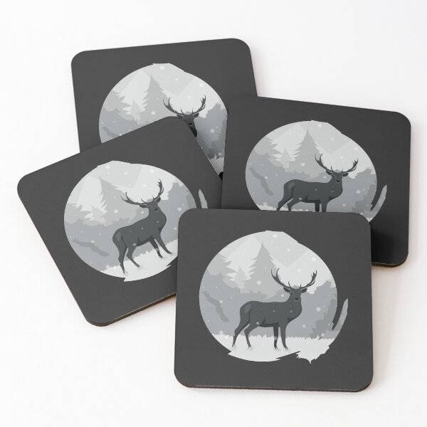 Item preview, Winter Stag / Reindeer in Snow Illustration designed and sold by Vincent White.
