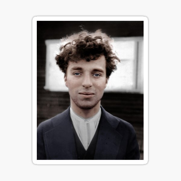 CHARLIE CHAPLIN YOUNG "EN COULEUR" Sticker