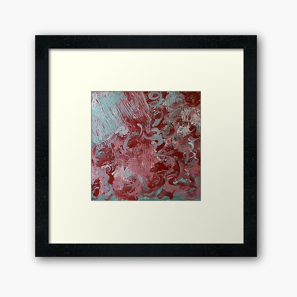 Abstract Red Aqua Pink Framed Art Print