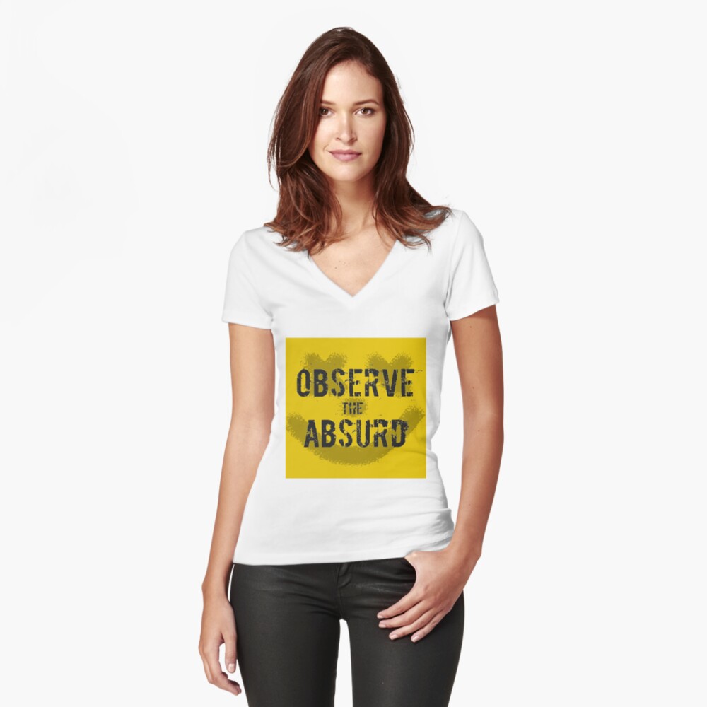 Item preview, Fitted V-Neck T-Shirt designed and sold by poeticdustbin.