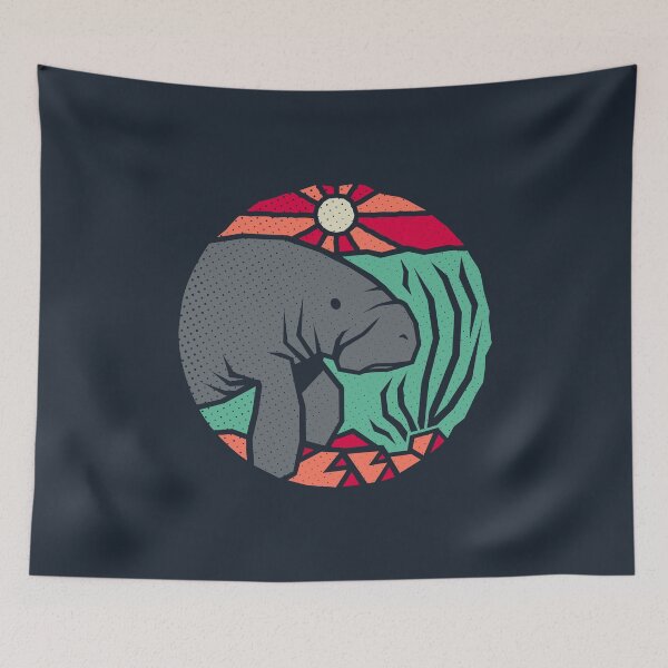 Item preview, Manatee Explores - Rustic Manatee Art designed and sold by Bangtees.