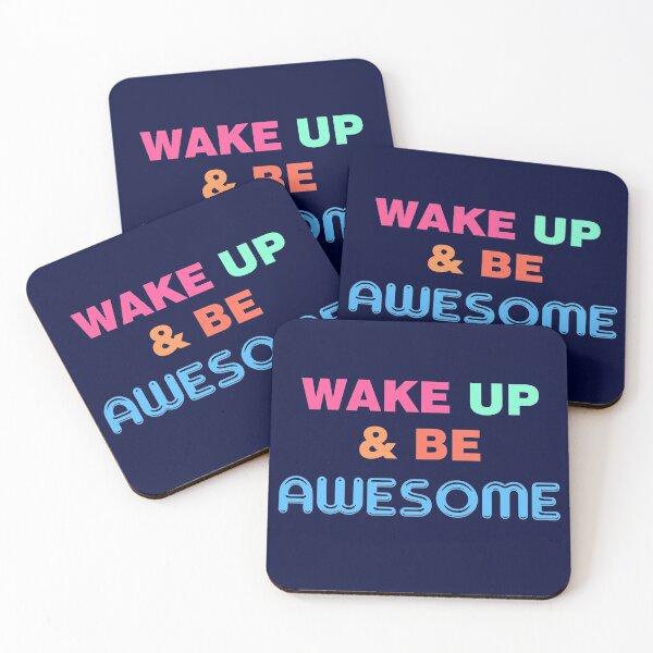 Item preview, Wake up and be awesome colorful typography designed and sold by DBkaushal.
