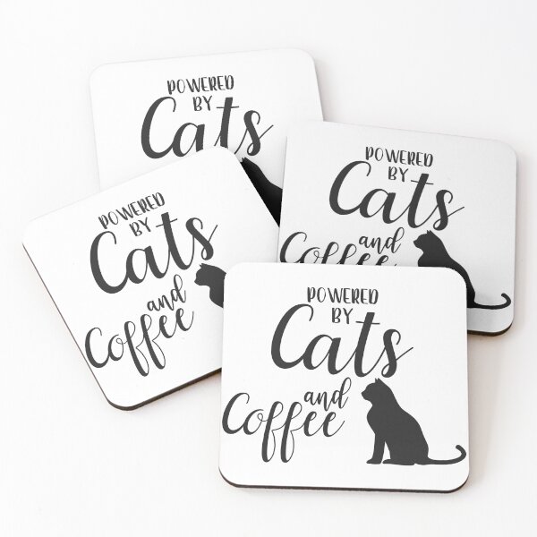 Item preview, Powered By Cats And Coffee Funny Cat And Coffee saying designed and sold by shivani21061993.