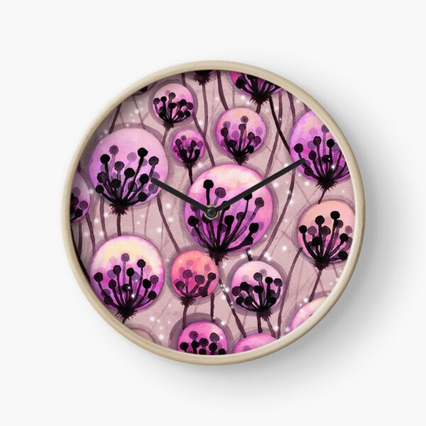 Glowing Fantasy Bubble Flower - Squeaky pink Clock