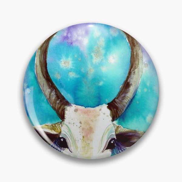 Item preview, Milky way galaxy cow, longhorn Indian cow watercolor designed and sold by orangerinka.