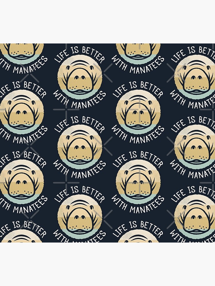 Discover Retro Manatee Face - Life Is Better With Manatees Socks