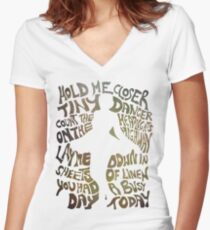 Tiny Dancer in Green Women's Fitted V-Neck T-Shirt