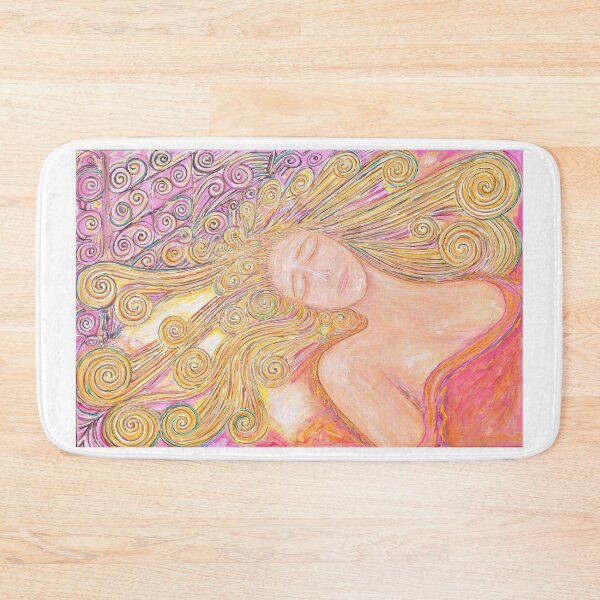 Item preview, HAIR UPON THE PILLOW,painting.golden wavy hair  music patterns leonard cohen designed and sold by Vincent Loverso.