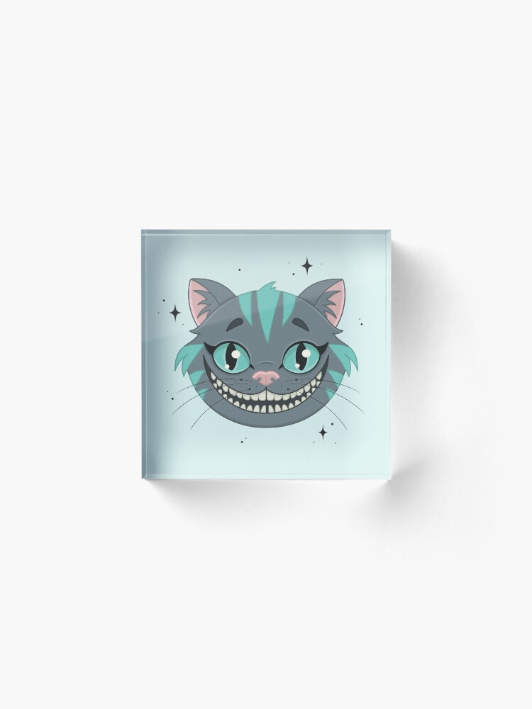 Alternate view of CHESHIRE CAT - teal Acrylic Block