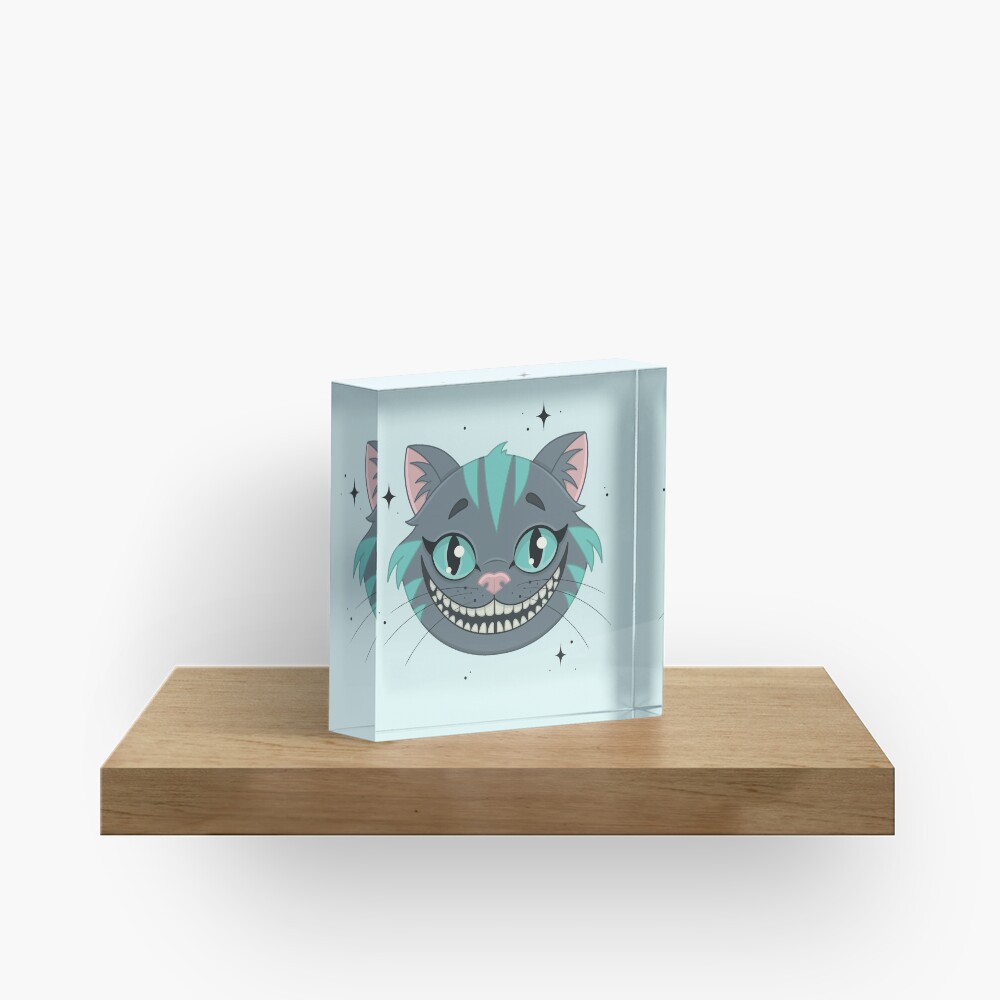 CHESHIRE CAT - teal Acrylic Block