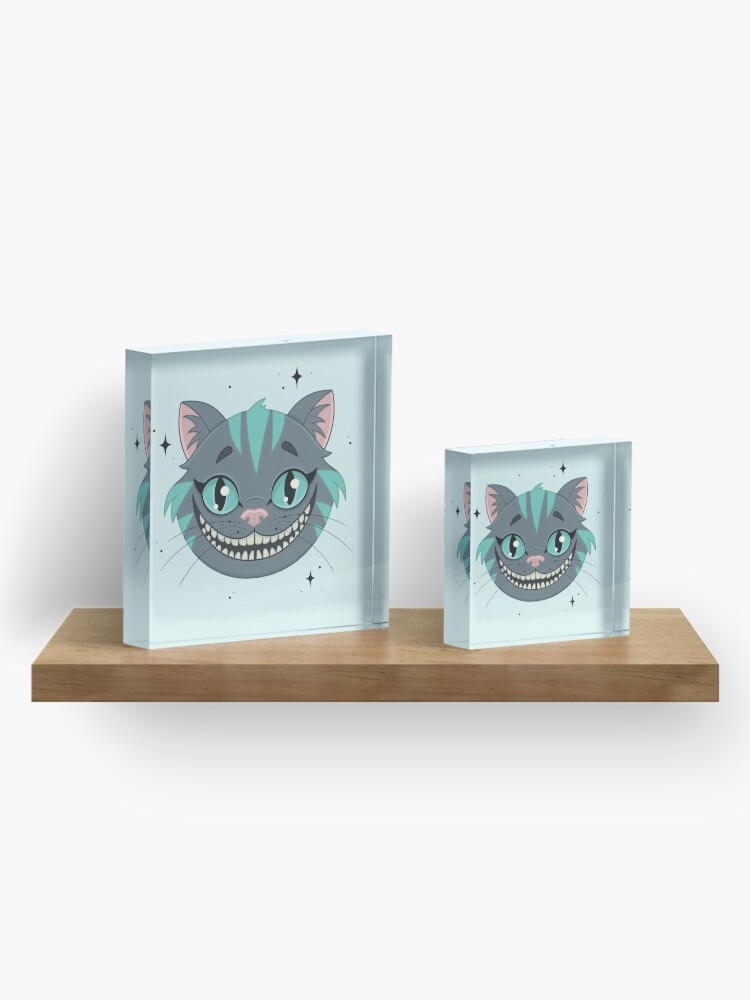 Alternate view of CHESHIRE CAT - teal Acrylic Block