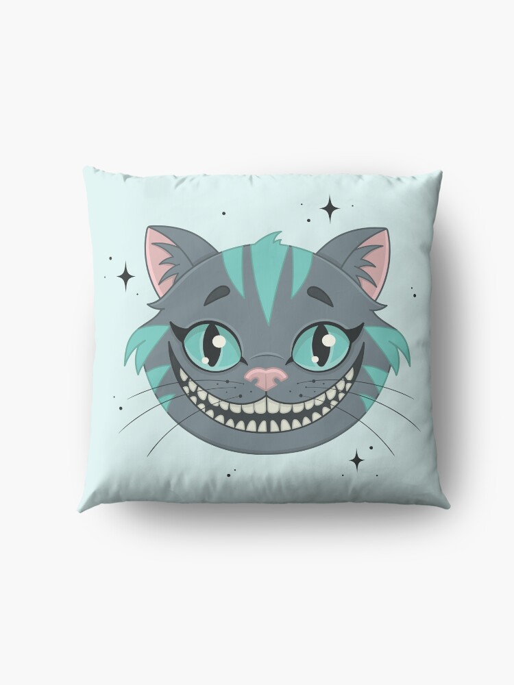 Alternate view of CHESHIRE CAT - teal Floor Pillow