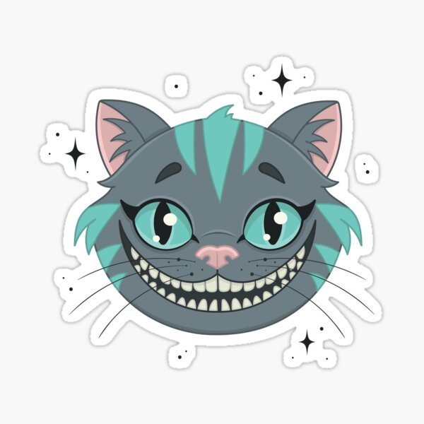 CHESHIRE CAT - teal Sticker