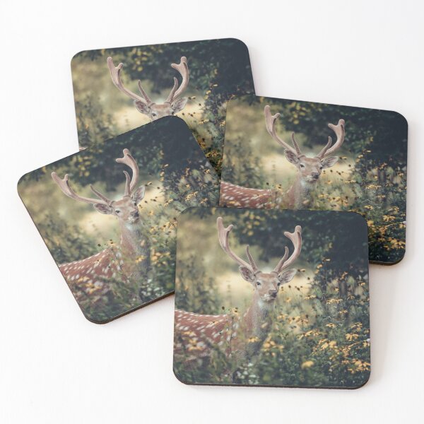 Item preview, whitetail deer standing autumn wood designed and sold by Carla Nay.