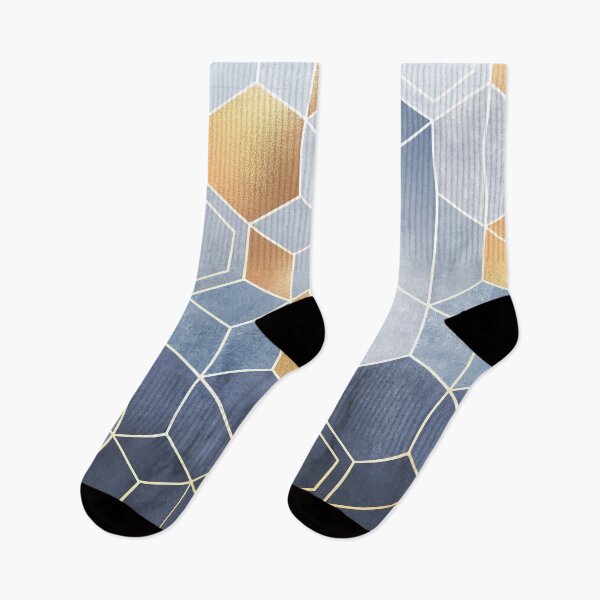 Item preview, Blue and Gold Hexagons designed and sold by cadinera.