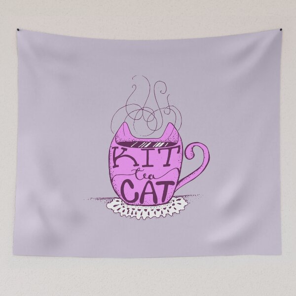 Item preview, Kitty Cat - Tea Lover Lettering Art - Visual Pun - Mug - Neon Pink designed and sold by AnanasArt.