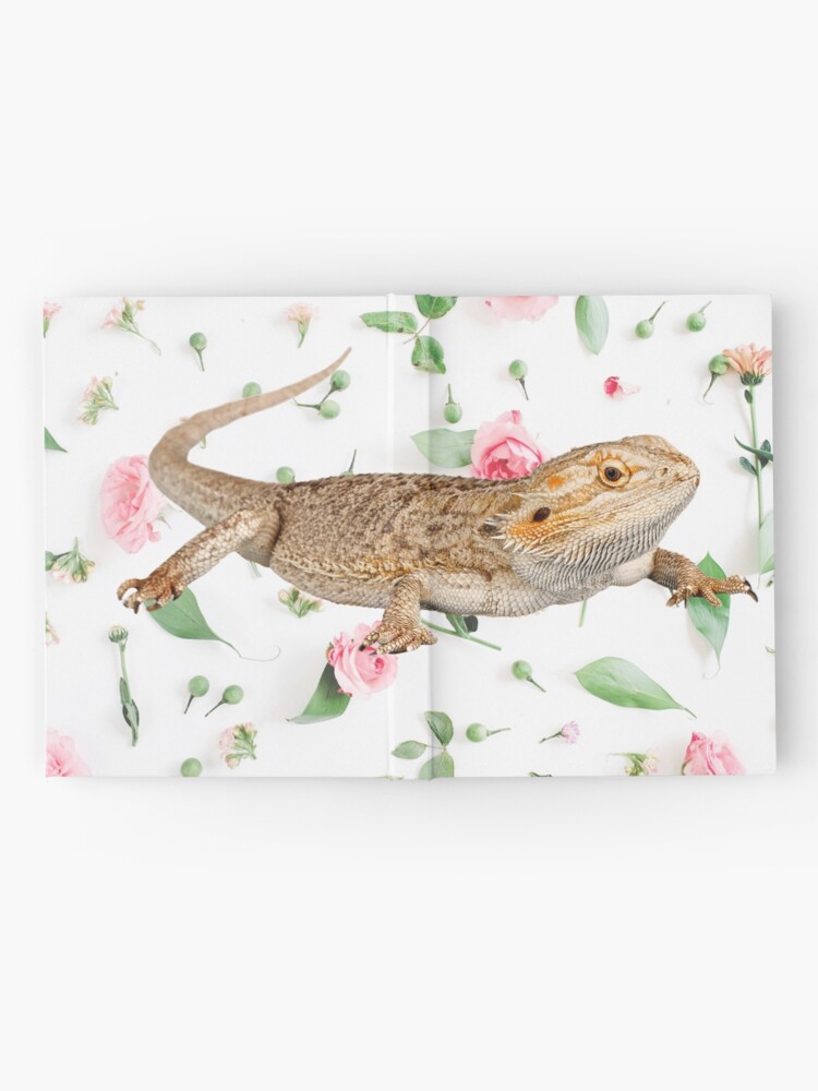 Alternate view of Bearded Dragon On A Carnation Background Hardcover Journal