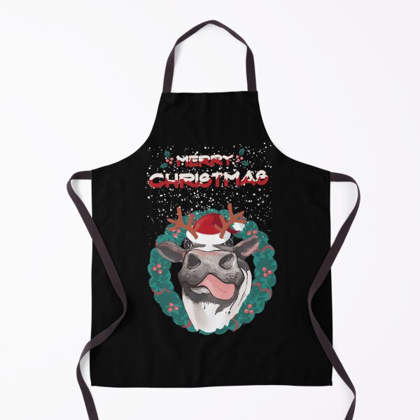 Item preview, cow, reindeer horns and nose, Christmas sweater designed and sold by Collagedream.