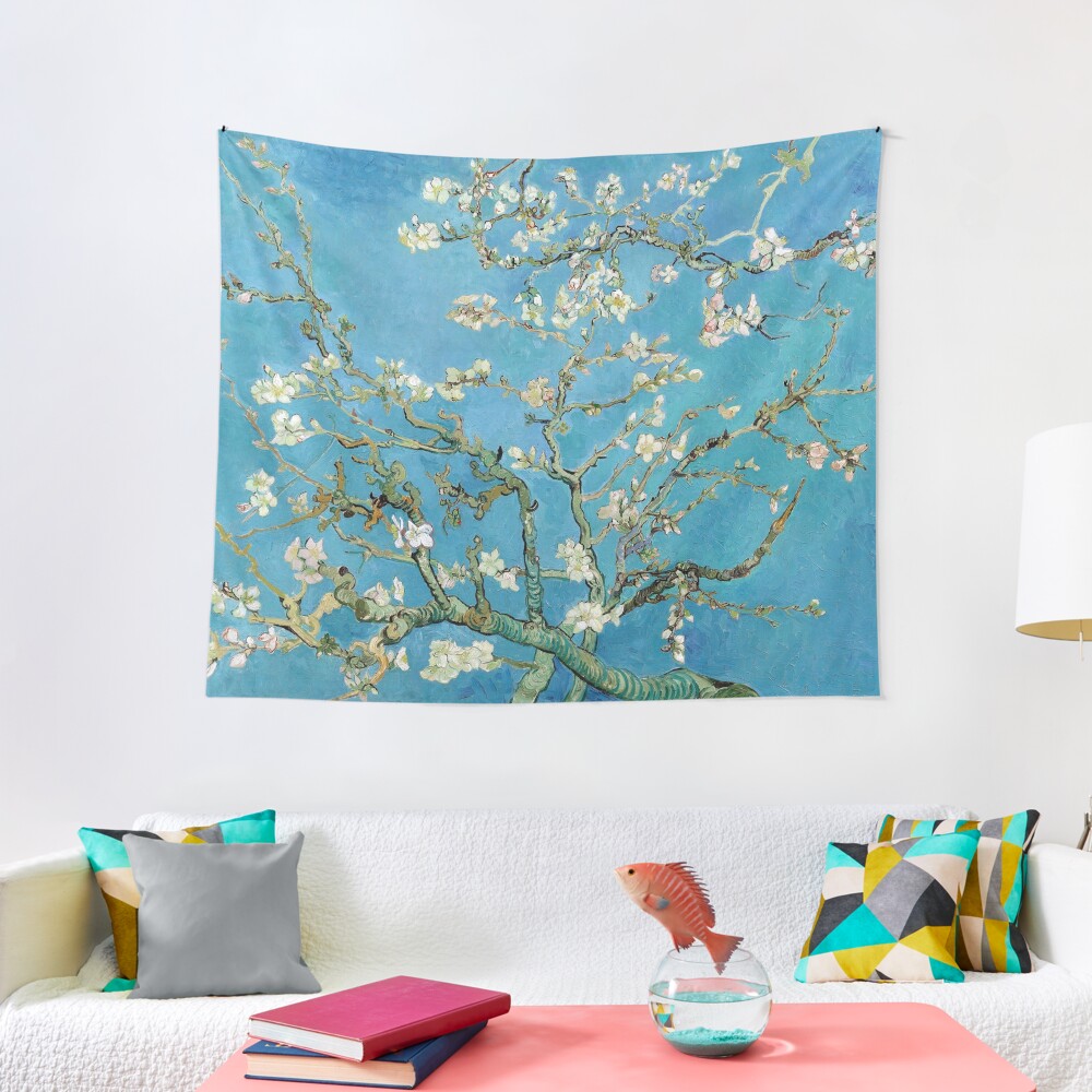 1890-Vincent van Gogh-Almond blossom-73.5x92 Tapestry