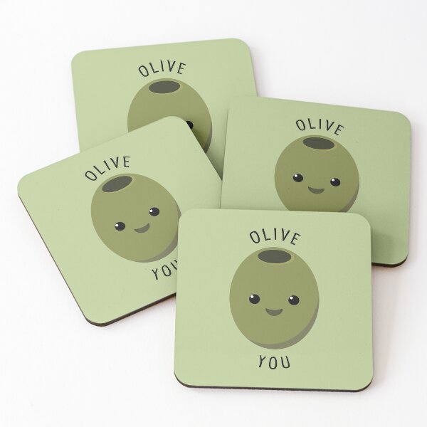 Item preview, Olive You - Cute I Love You Pun Green designed and sold by PluckySquid.