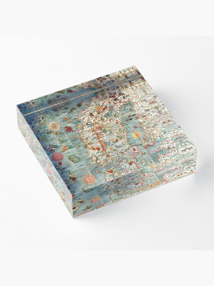 Alternate view of Carta Marina, map of Scandinavia by Olaus Magnus - 1539 Acrylic Block