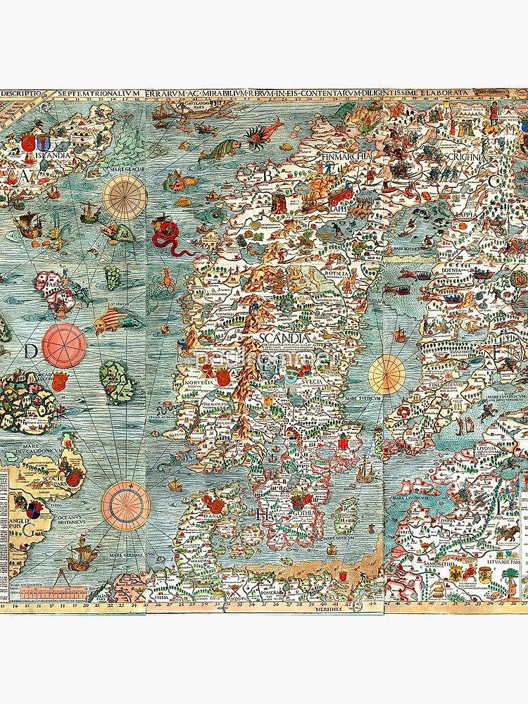 Carta Marina, map of Scandinavia by Olaus Magnus - 1539 by paulrommer