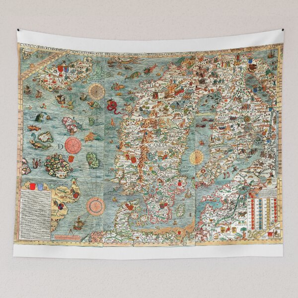 Item preview, Carta Marina, map of Scandinavia by Olaus Magnus - 1539 designed and sold by paulrommer.