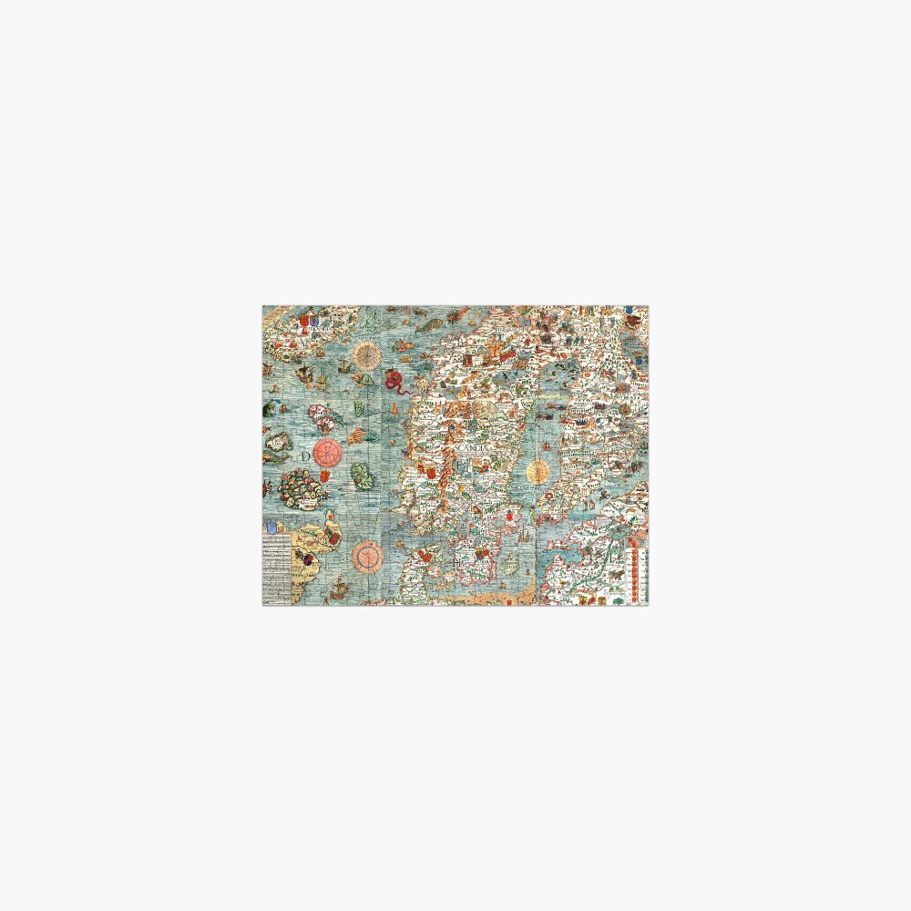 Carta Marina, map of Scandinavia by Olaus Magnus - 1539 Jigsaw Puzzle