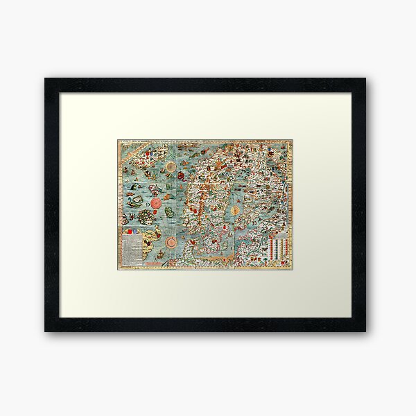 Item preview, Carta Marina, map of Scandinavia by Olaus Magnus - 1539 designed and sold by paulrommer.