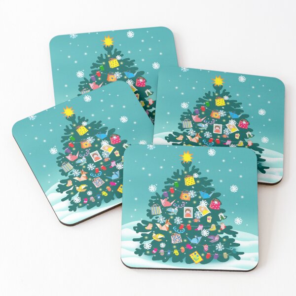 Item preview, christmas decorated tree on the snow designed and sold by sonaadalian.