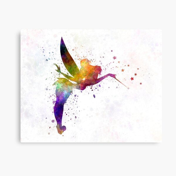 Tinkerbell in watercolor Metal Print