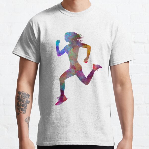 Woman runner running jogger jogging silhouette 01 Classic T-Shirt