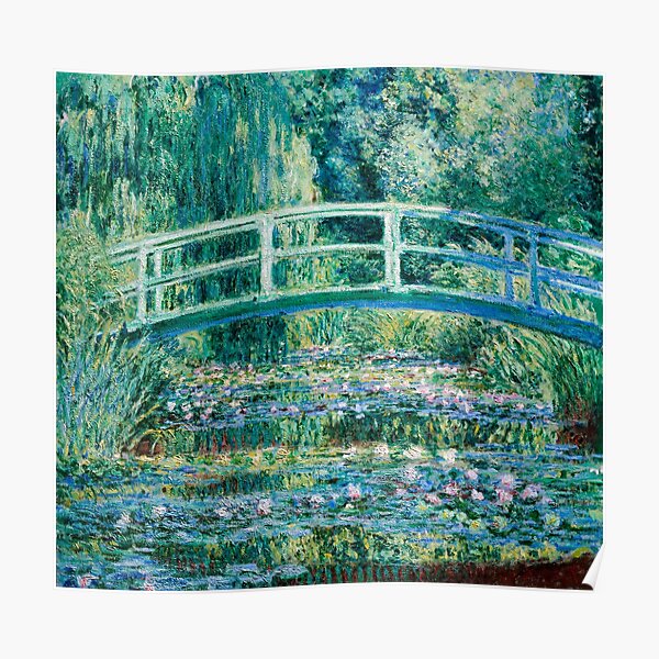 1899-Claude Monet-Water Lilies and Japanese Bridge Poster