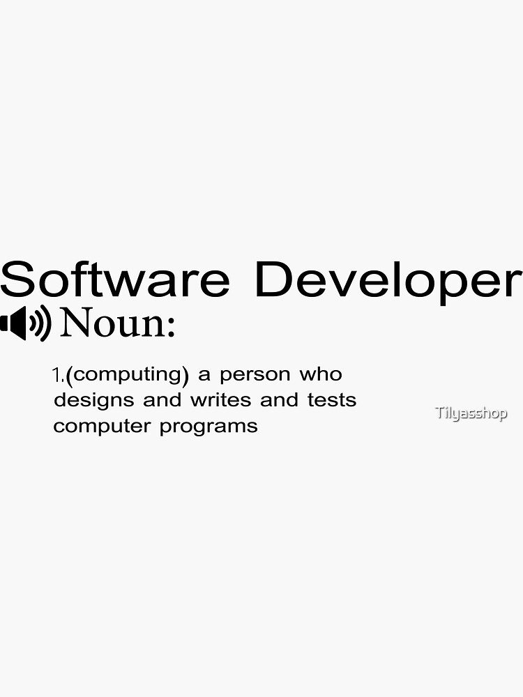 "funny software developer definition" Sticker by Redbubble