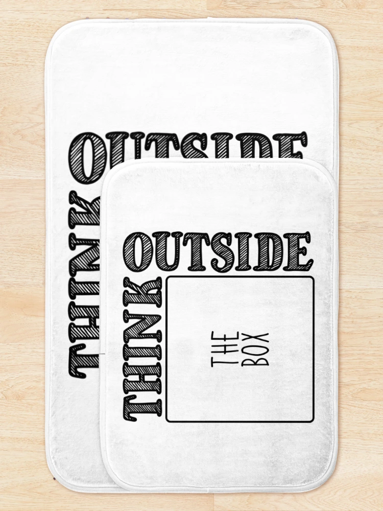 Thumbnail 5 of 6, Bath Mat, Think Outside The Box Bold Text designed and sold by RADesigns21.