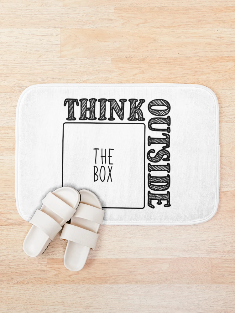 Thumbnail 1 of 6, Bath Mat, Think Outside The Box Bold Text designed and sold by RADesigns21.