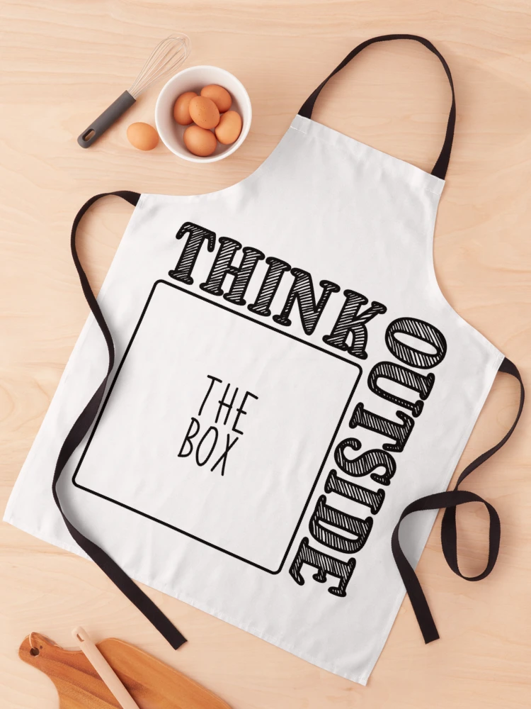 Thumbnail 1 of 6, Apron, Think Outside The Box Bold Text designed and sold by RADesigns21.