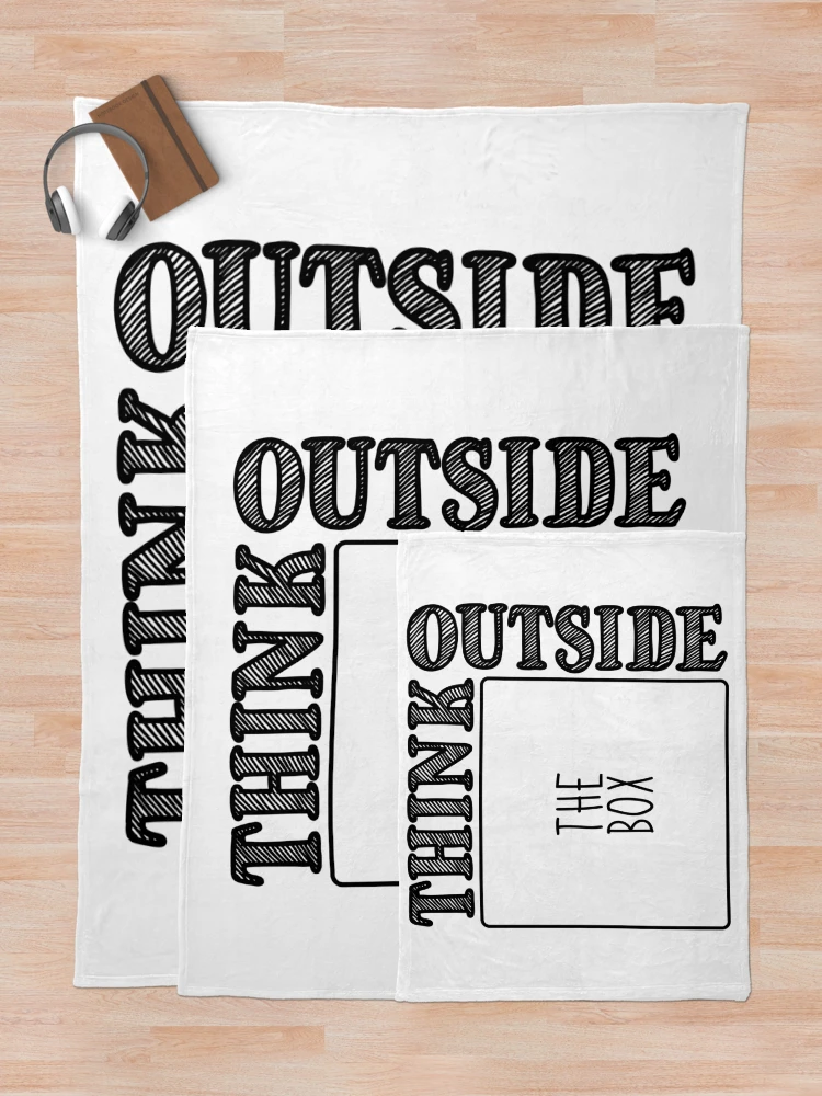 Thumbnail 5 of 6, Throw Blanket, Think Outside The Box Bold Text designed and sold by RADesigns21.