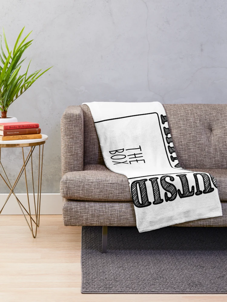 Thumbnail 2 of 6, Throw Blanket, Think Outside The Box Bold Text designed and sold by RADesigns21.