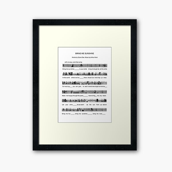The Good People of Morecambe Are Playing All The Right Notes (Bring Me Sunshine) Framed Art Print