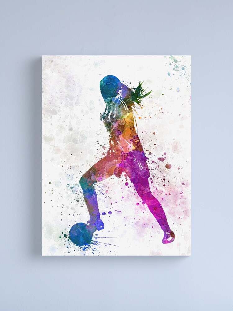 Girl playing soccer football player silhouette Leggings for Sale by  paulrommer