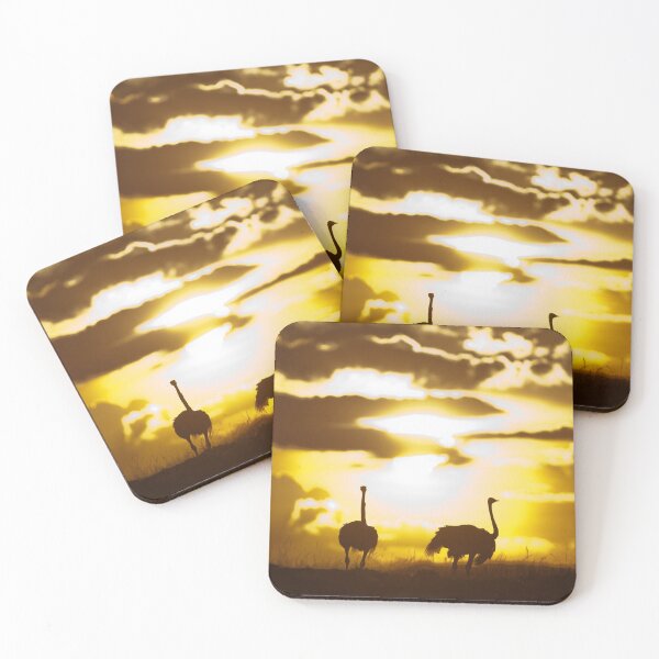 Item preview, Ostriches at Sunset designed and sold by wazoosi.