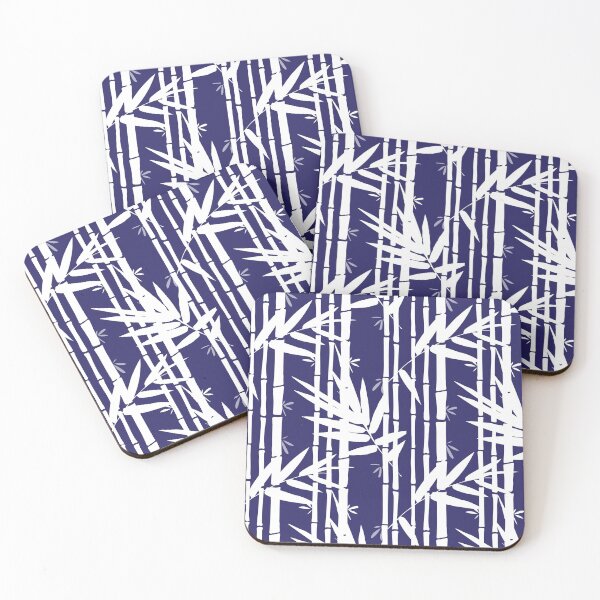 Item preview, Bamboo Leaves Pattern in Navy Blue and White designed and sold by HotHibiscus.