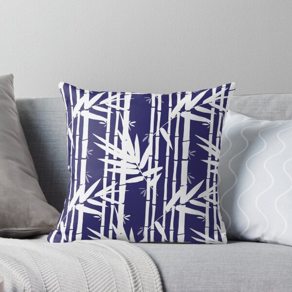 Item preview, Bamboo Leaves Pattern in Navy Blue and White designed and sold by HotHibiscus.
