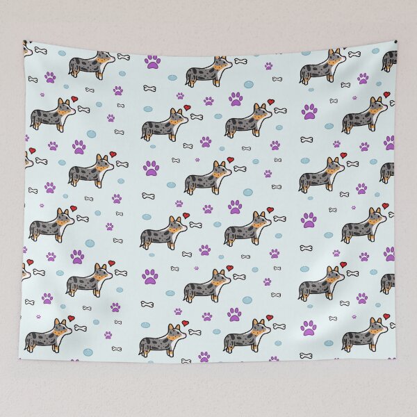 Item preview, Blue Merle Corgi Pattern designed and sold by PuffballCreates.